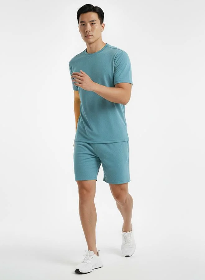 Clans&Hans Men Plain Crew Neck T-Shirt and Shorts Co-ords